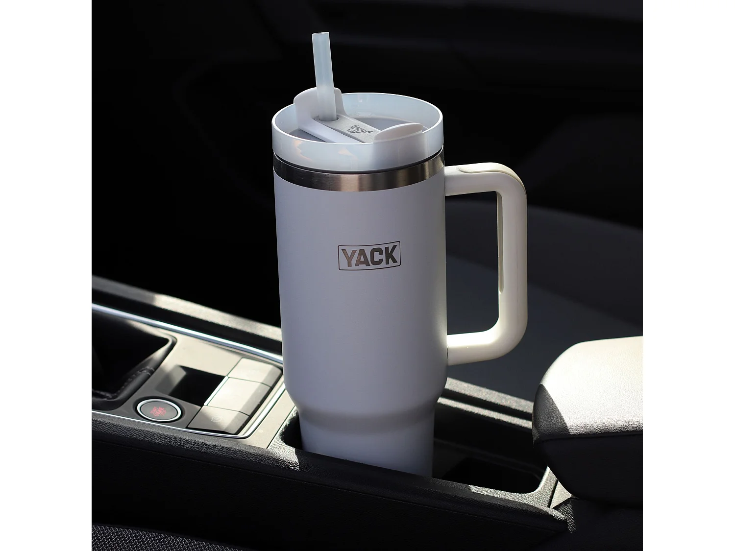 Yack - Gobelet Yack 1.2l En Acier Inoxydable Blanc Avec Couvercle Et Paille