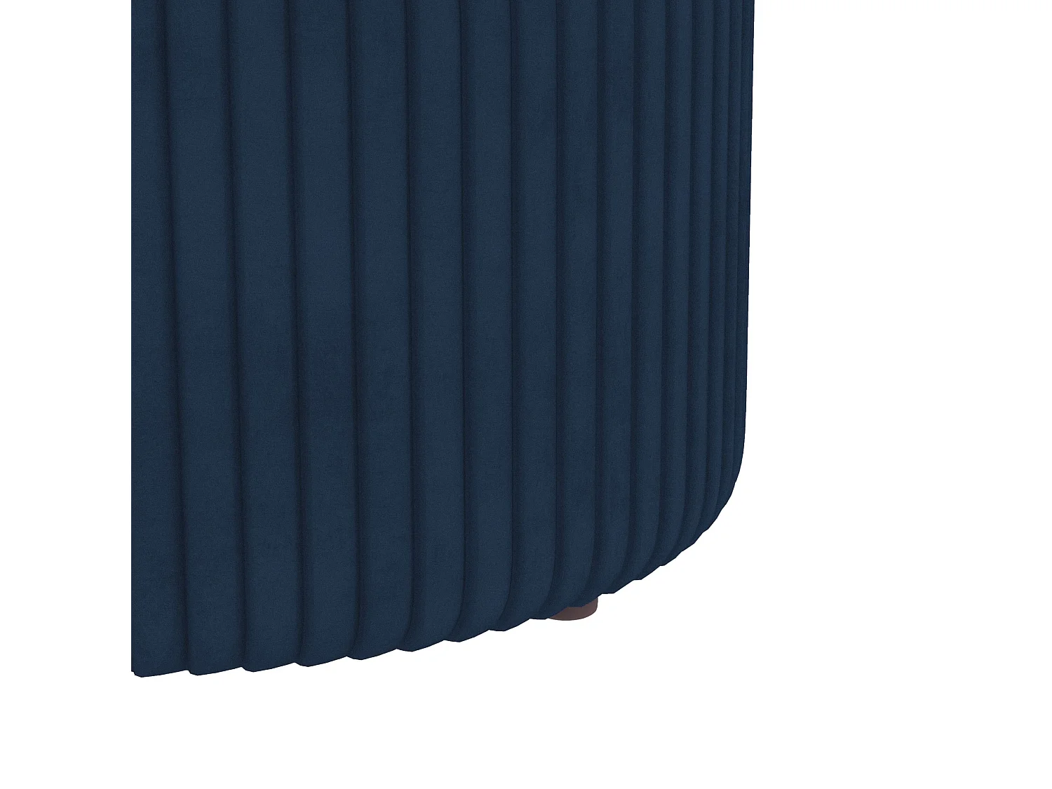 Pouf repose-pied tabouret design avec coffre de rangement velours côtelé acier brossé doré bleu foncé