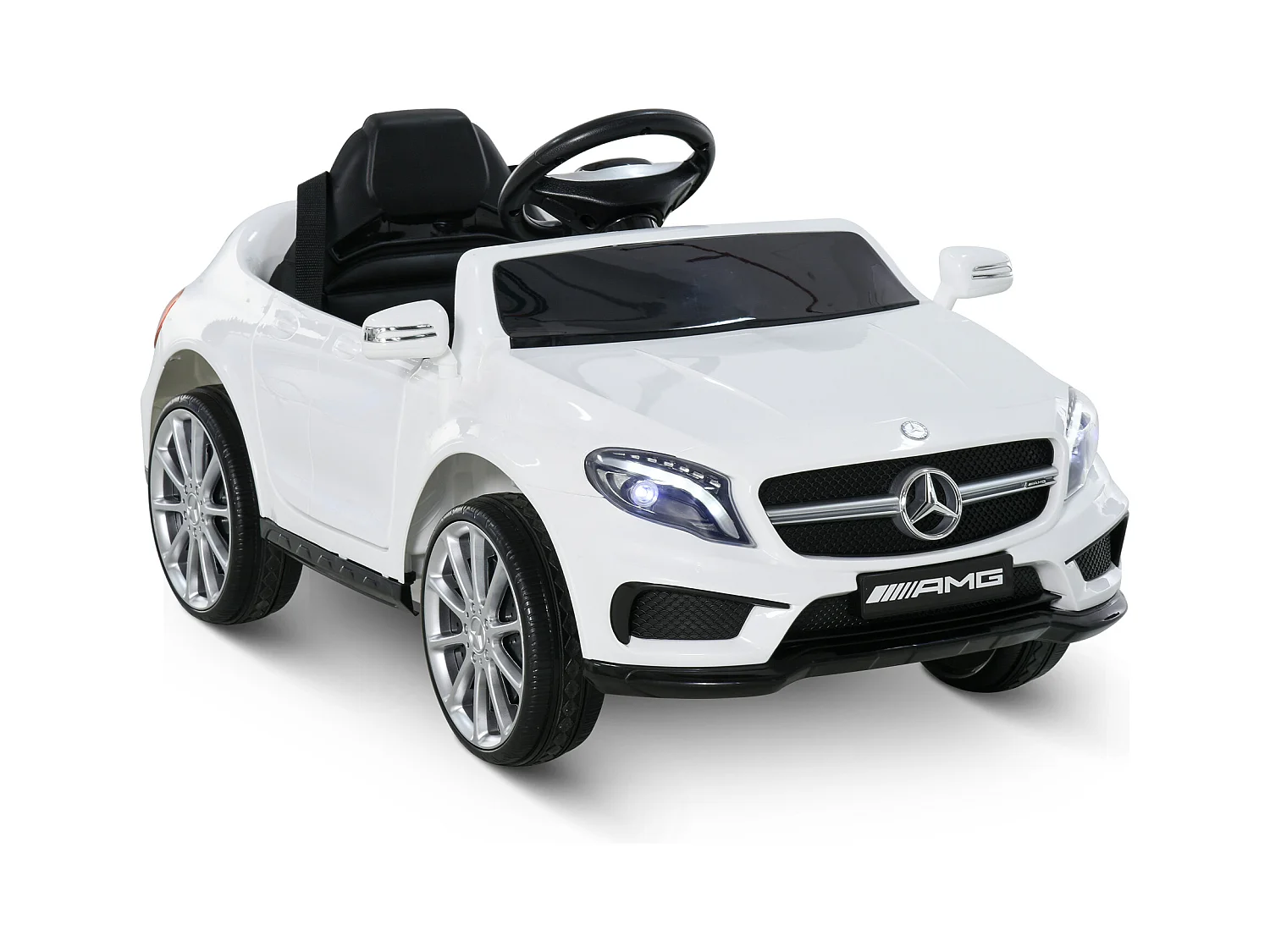 Voiture véhicule électrique enfant 6 V 7 Km/h max. télécommande effets sonores + lumineux Mercedes GLA AMG blanc