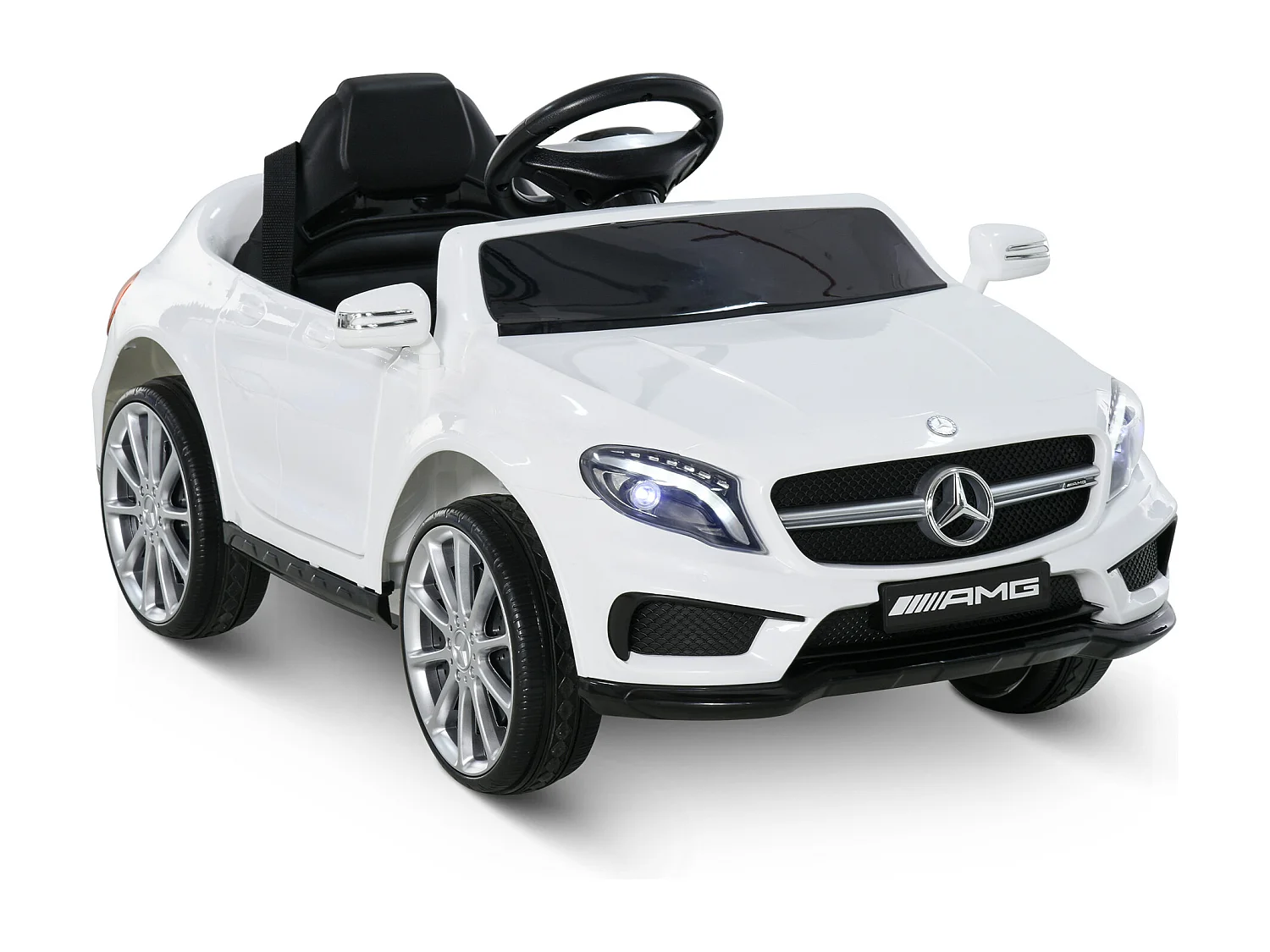 Voiture véhicule électrique enfant 6 V 7 Km/h max. télécommande effets sonores + lumineux Mercedes GLA AMG blanc