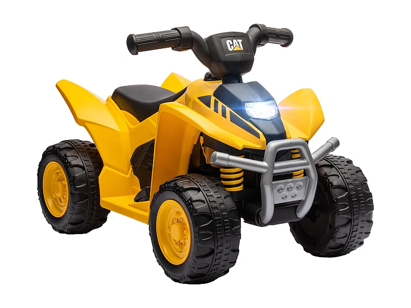Quad électrique enfant 18-36 mois Caterpillar - klaxon, phare LED, pédale accélérateur - 2,8 Km/h max. - noir jaune