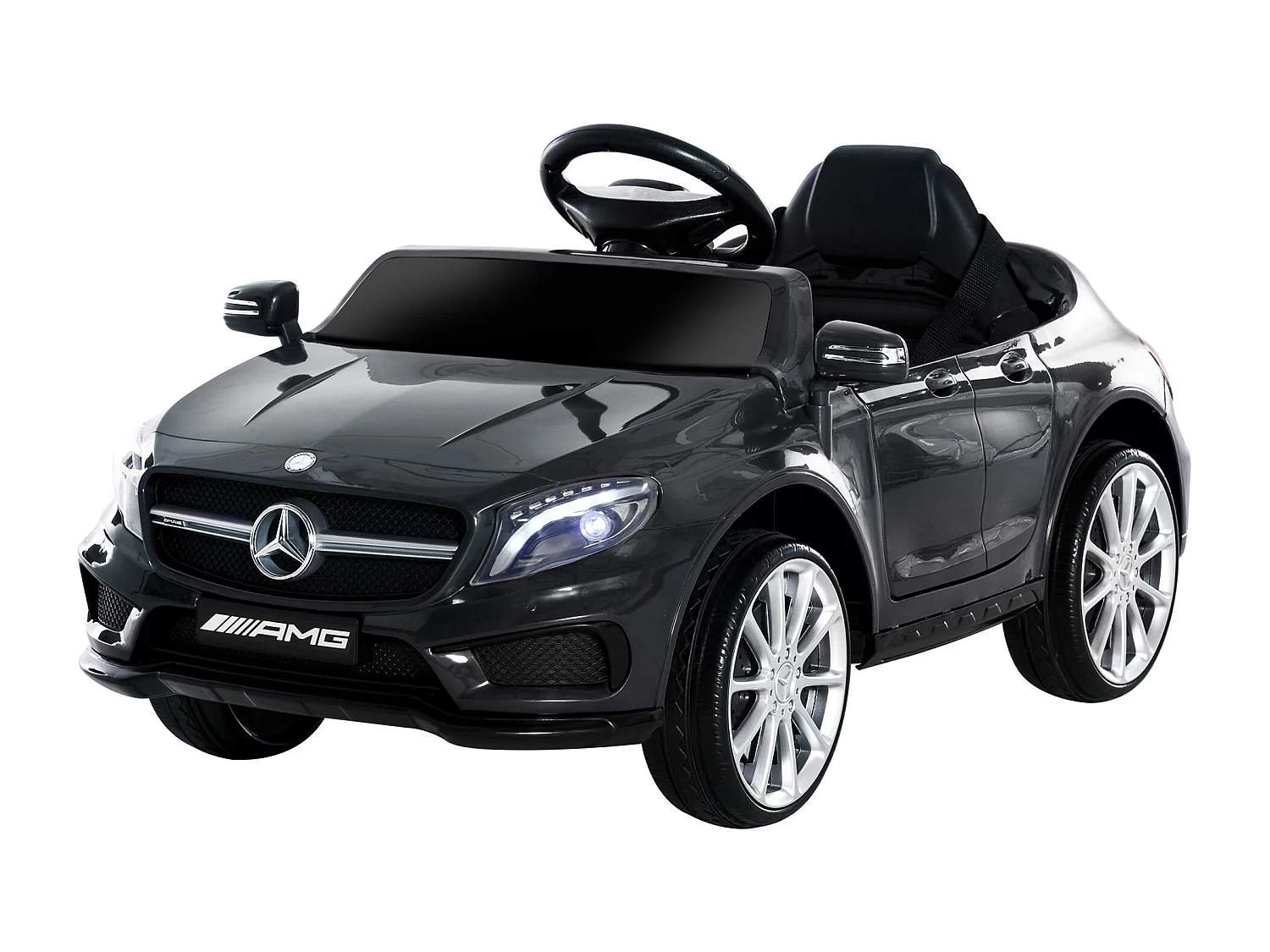 Voiture véhicule électrique enfant 6 V 7 Km/h max. télécommande effets sonores + lumineux Mercedes GLA AMG noir