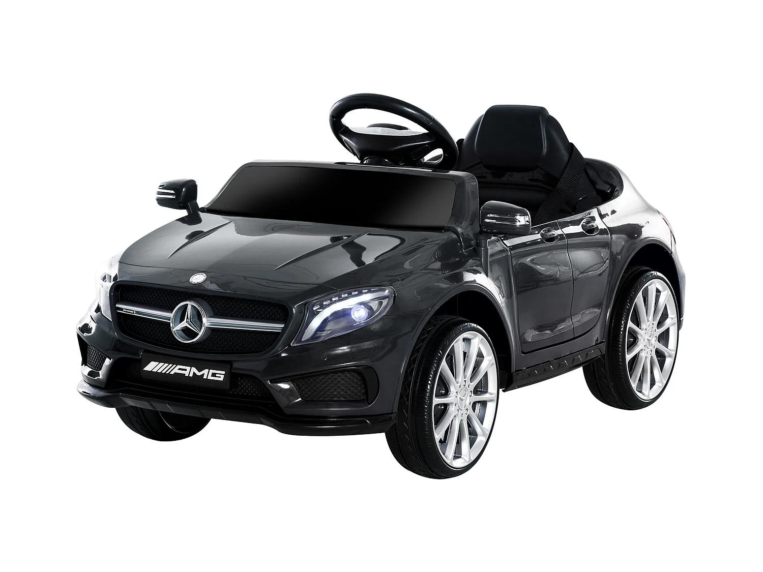 Voiture véhicule électrique enfant 6 V 7 Km/h max. télécommande effets sonores + lumineux Mercedes GLA AMG noir