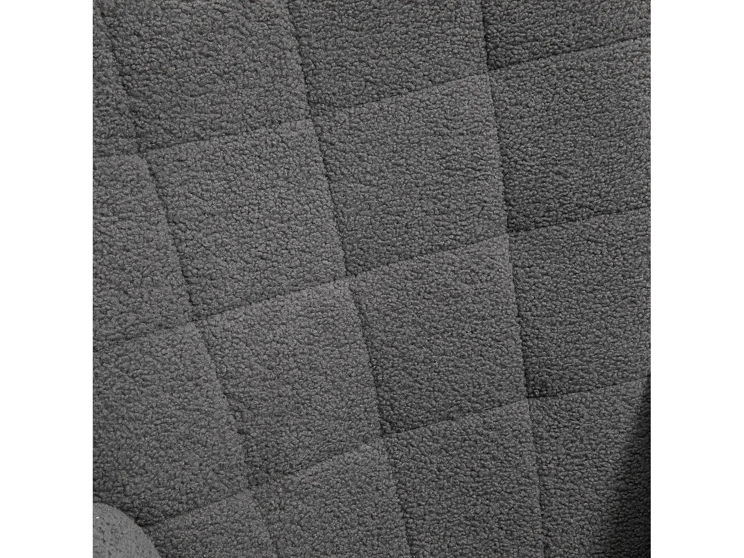 Fauteuil à bascule rocking chair design - structure acier piètement bois tissu effet laine bouclé anthracite