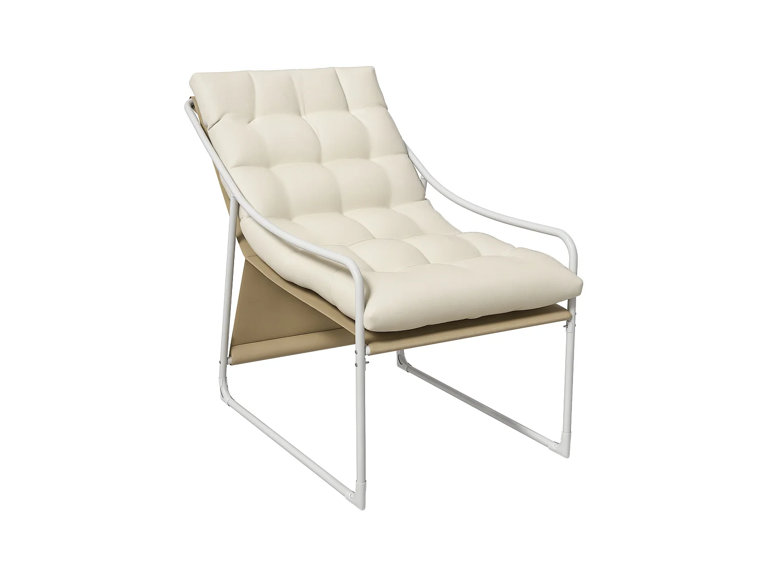 Fauteuil lounge de jardin avec coussin acier époxy polyester
