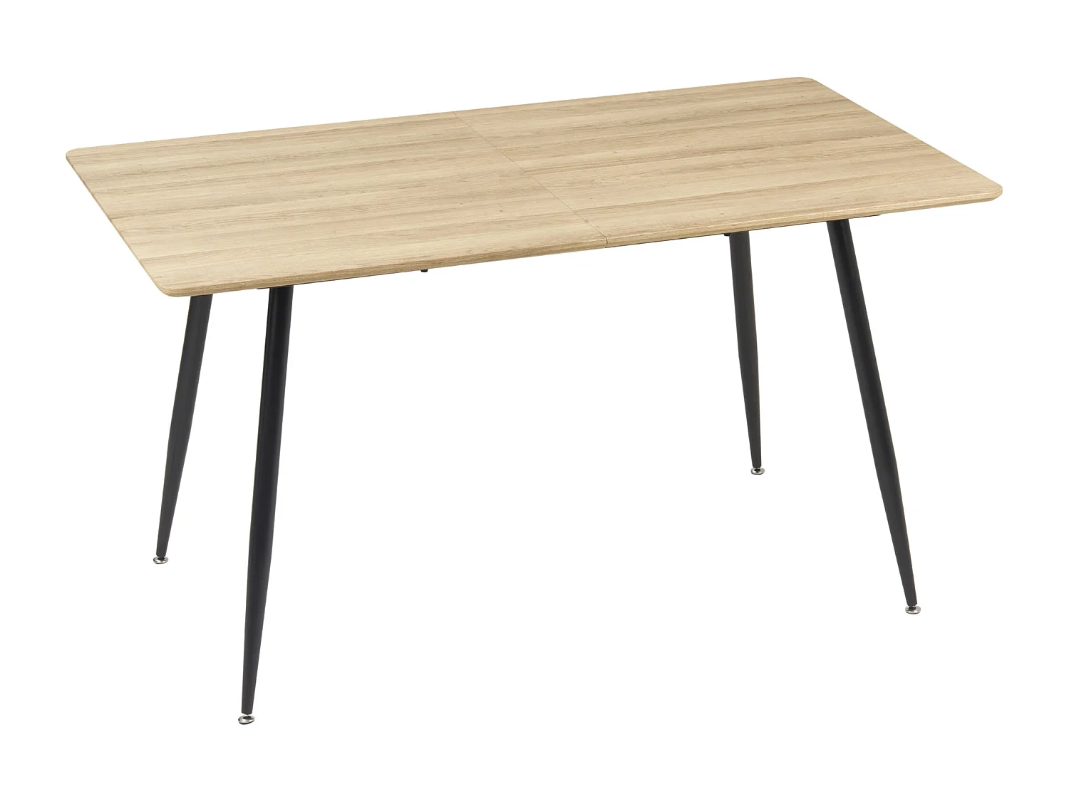 Table à manger rectangulaire 4 personnes piètement acier plateau effet bois naturel