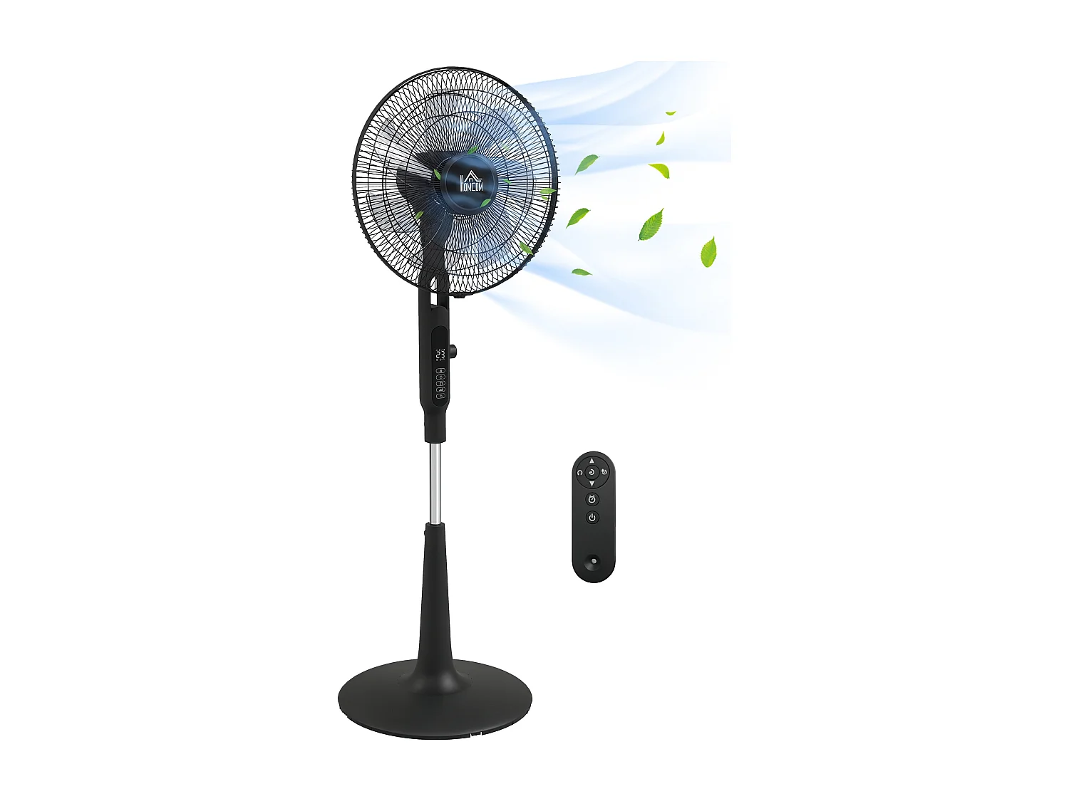 Ventilateur oscillant réglable sur pied 40W 3 modes 28 vitesses timer  fonction anti-moustique télécommande noir