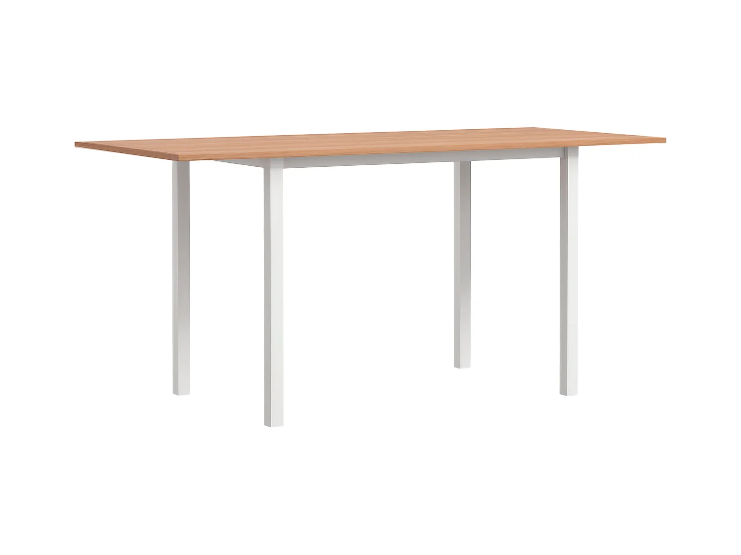 Table à manger extensible grand plateau 6 personnes acier MDF bois clair