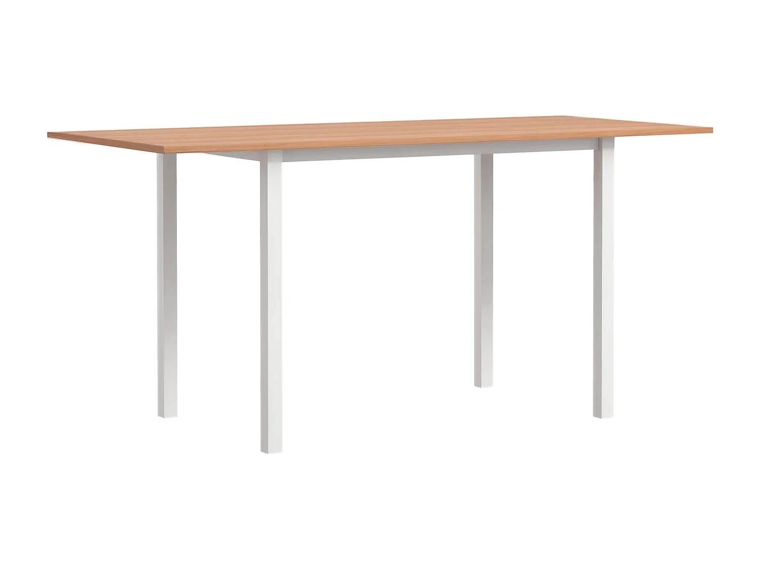 Table à manger extensible grand plateau 6 personnes acier MDF bois clair