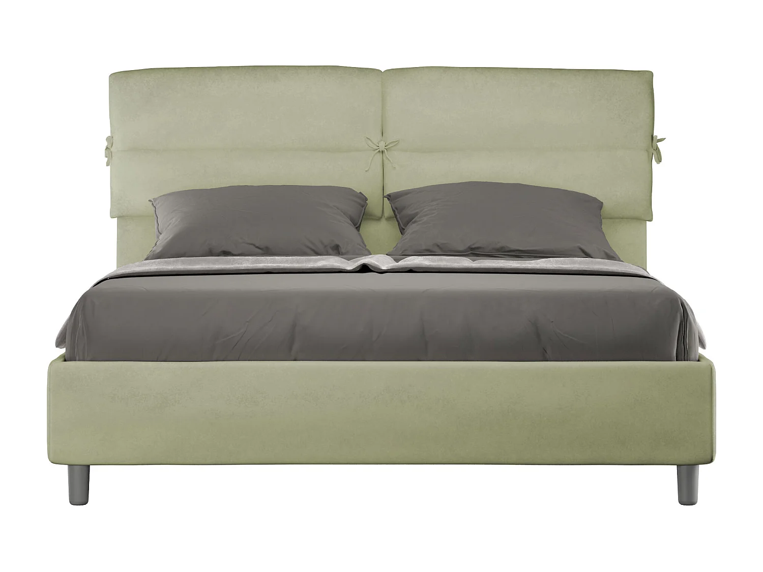 Cama con somier acolchada 160x200 microfibra verde Nandy