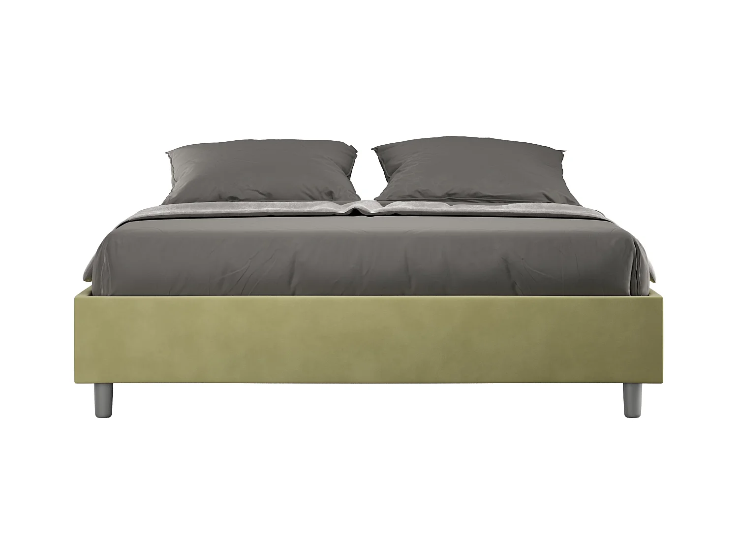 Lit coffre rembourré 160x210 microfibre vert Azelia