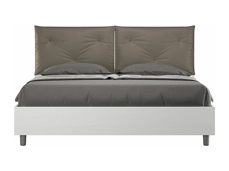 Lit coffre 160x200 avec coussins similicuir cappuccino Egos Appia