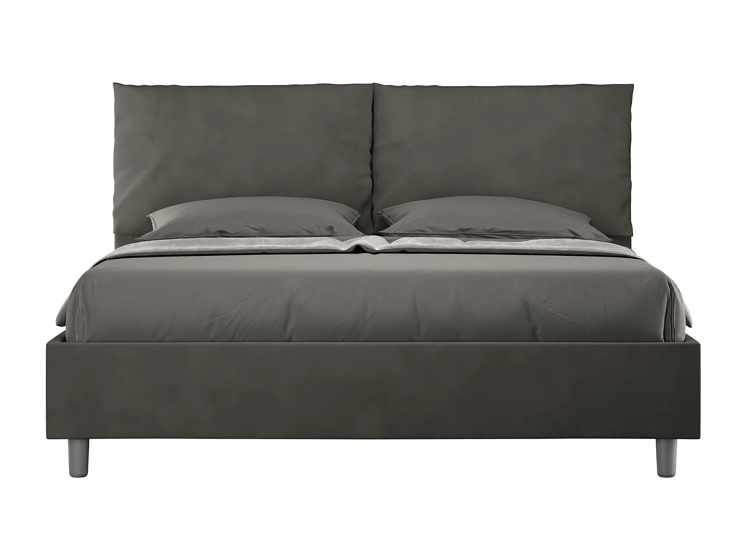 Antea grijs microvezel gestoffeerd opbergbed 160x190