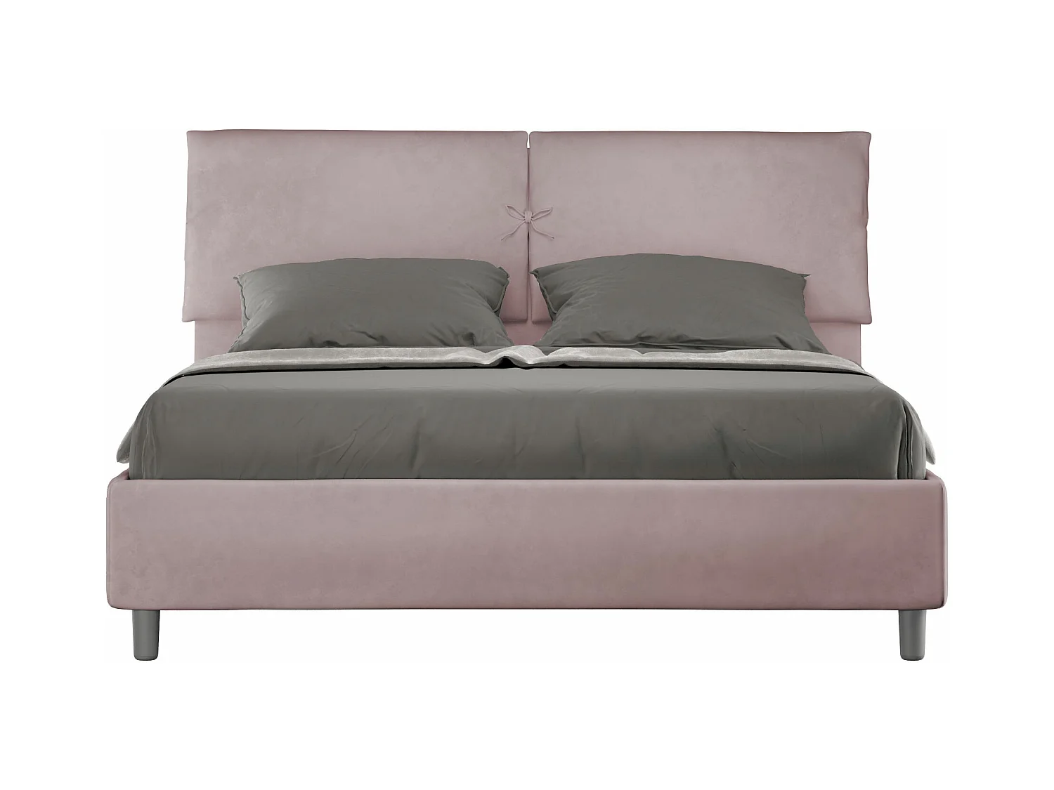 Lit coffre rembourré 160x210 microfibre lilas Mados