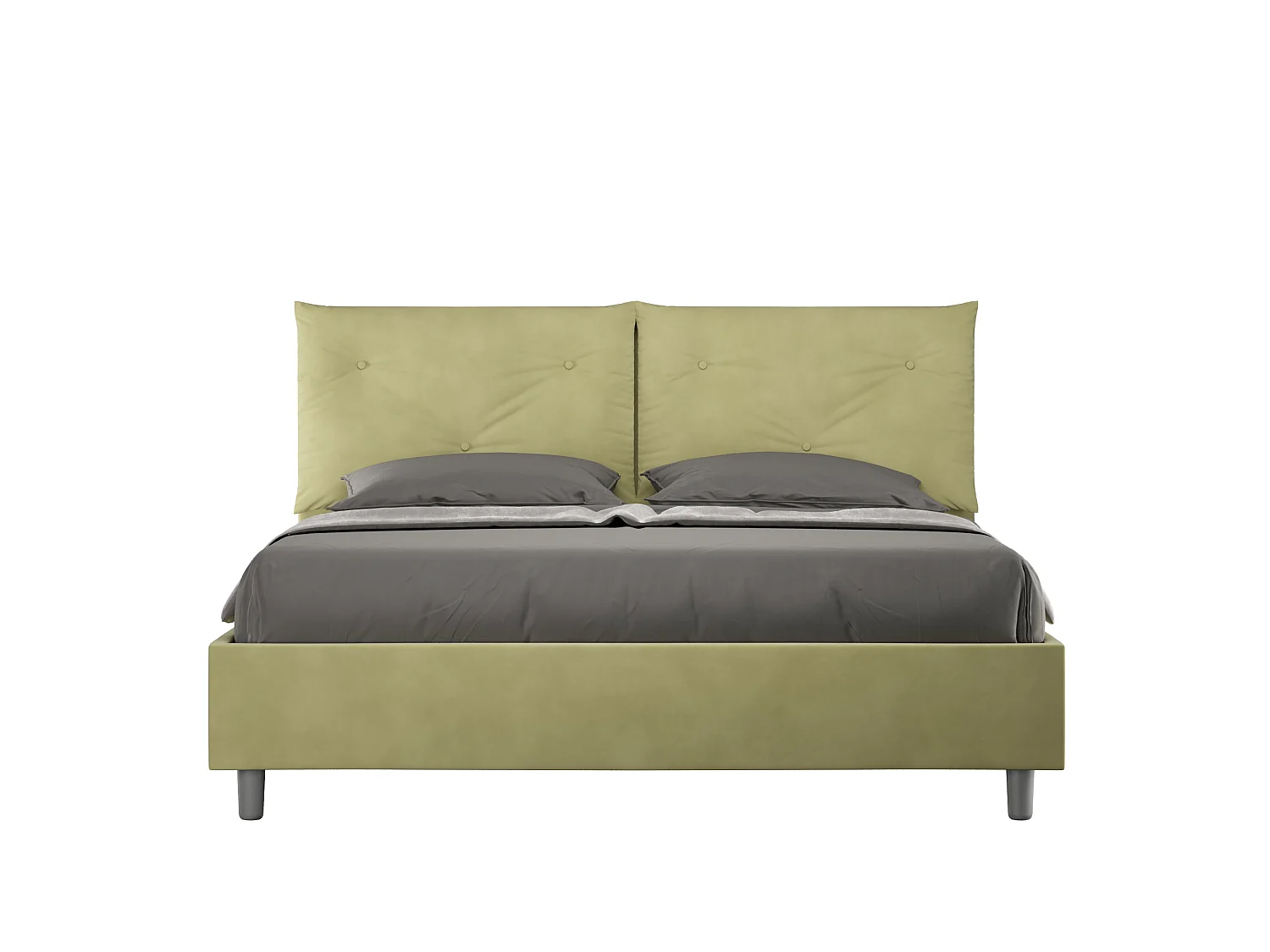 Lit coffre rembourré 160x190 microfibre vert Appia