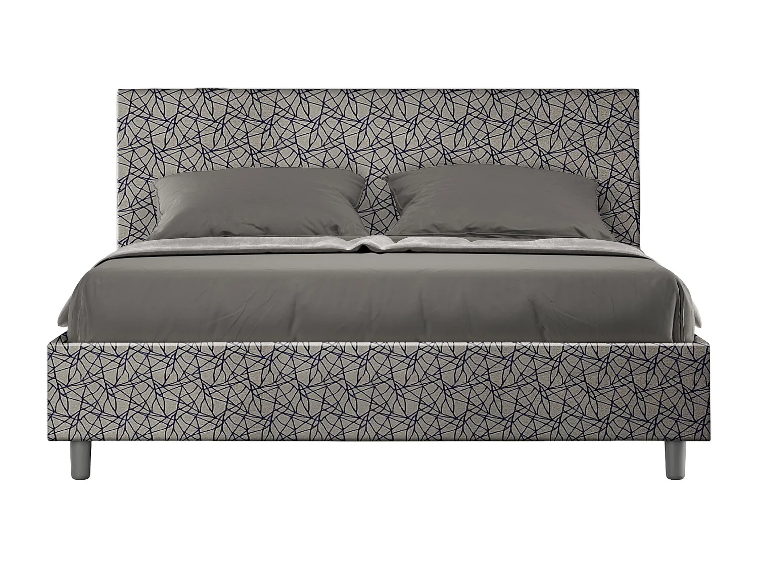 Cama con almacenaje acolchada 160x210 tejido Era 09 azul Adele