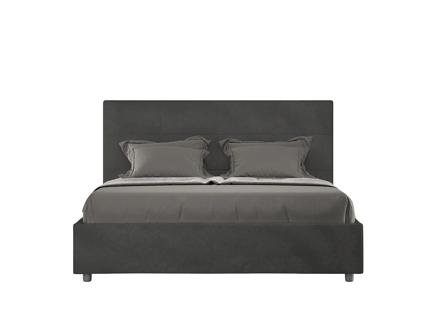Gestoffeerd Bed 140x190 met opbergruimte microvezel grijs Mika