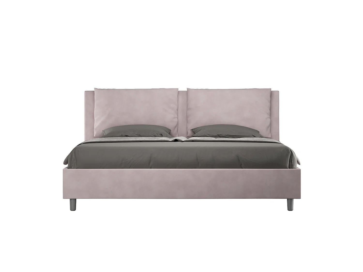 Gepolstertes Bett mit Bettkasten 180x190 mit Mikrofaserbezug Fliederfarbe Antea