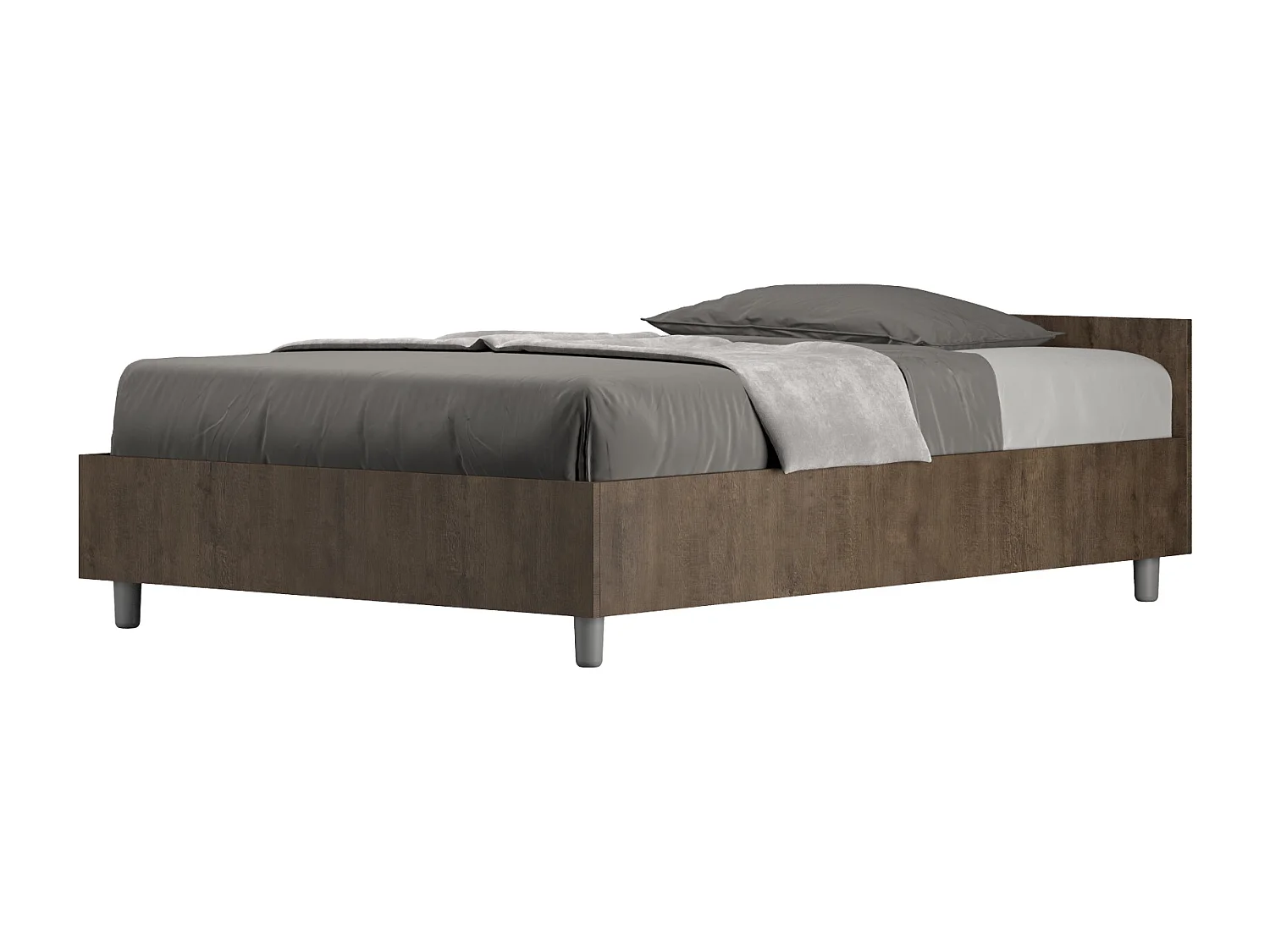 Lit 1 place et demi coffre 120x200 noyer Nuamo