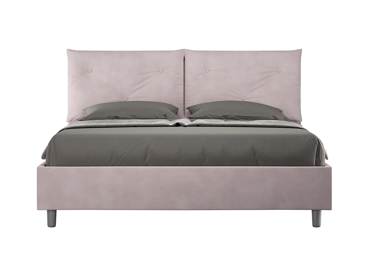 Lit coffre rembourré 160x210 microfibre lilas Appia