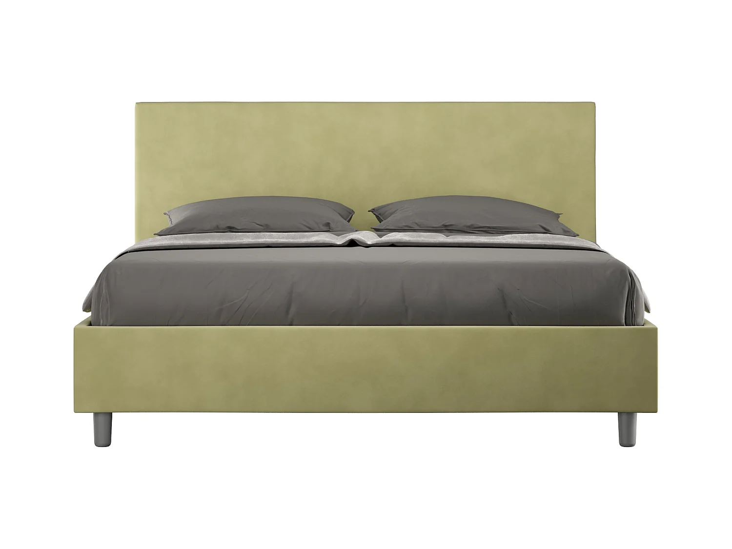 Lit coffre rembourré 160x210 microfibre vert Adele
