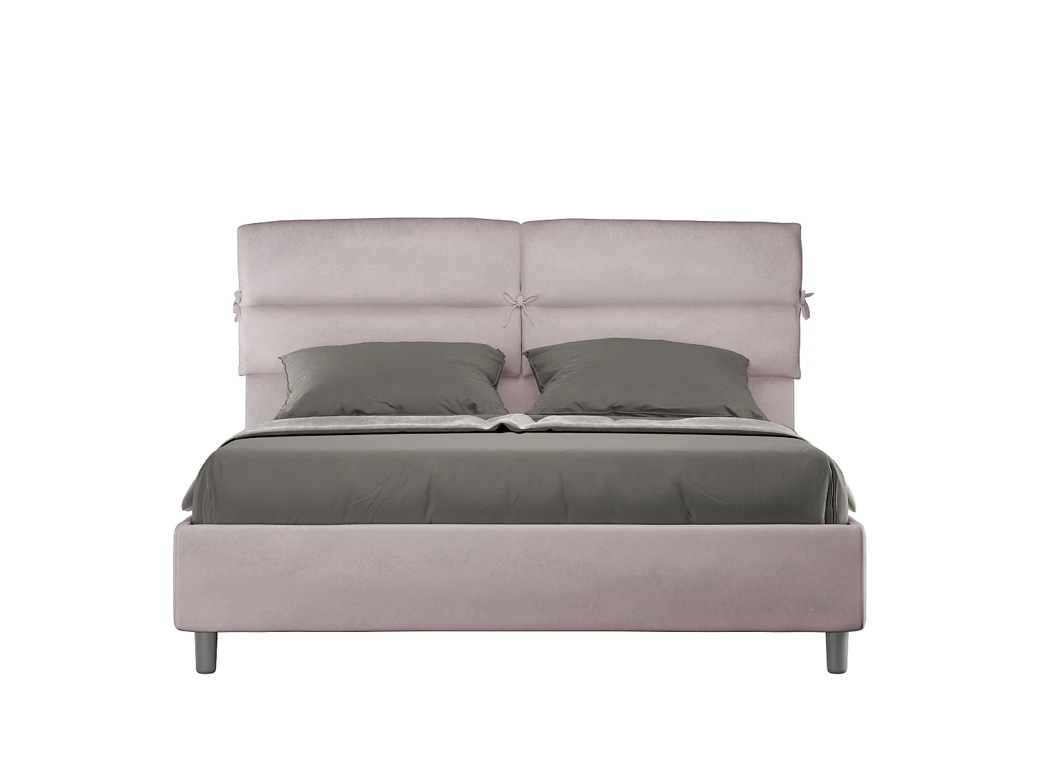 Lit coffre rembourré 160x190 microfibre lilas Nandy