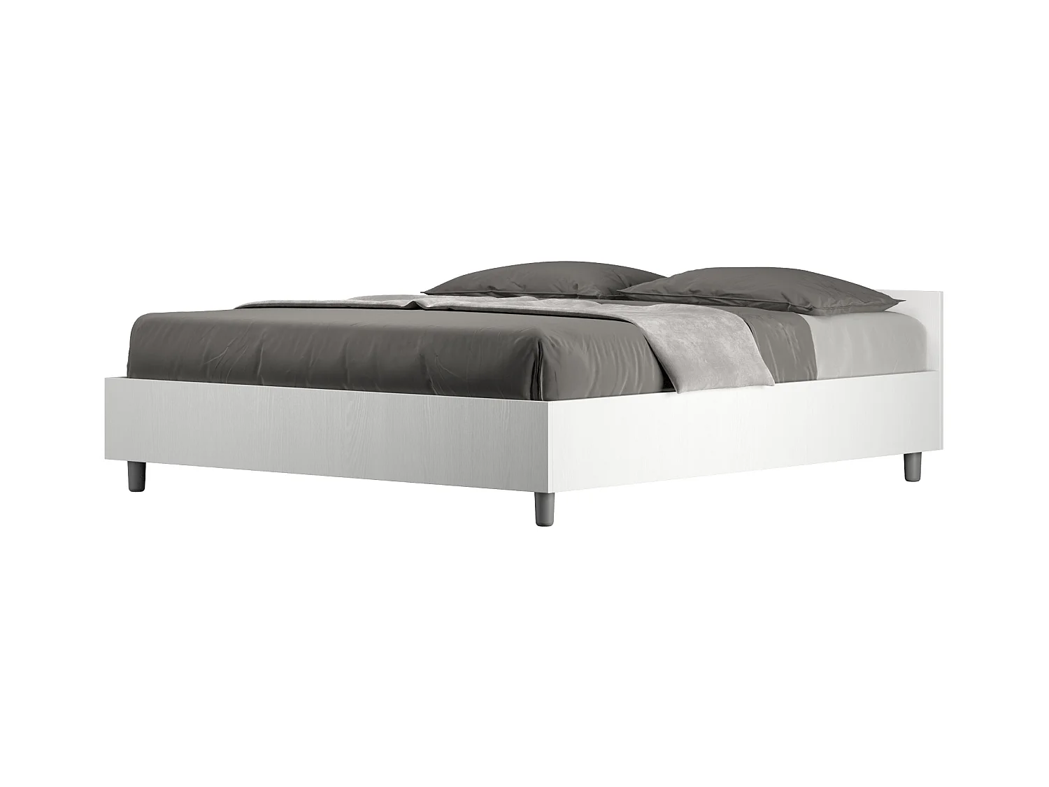 Nuamo 160x200 Bett mit Stauraum aus weißer Esche