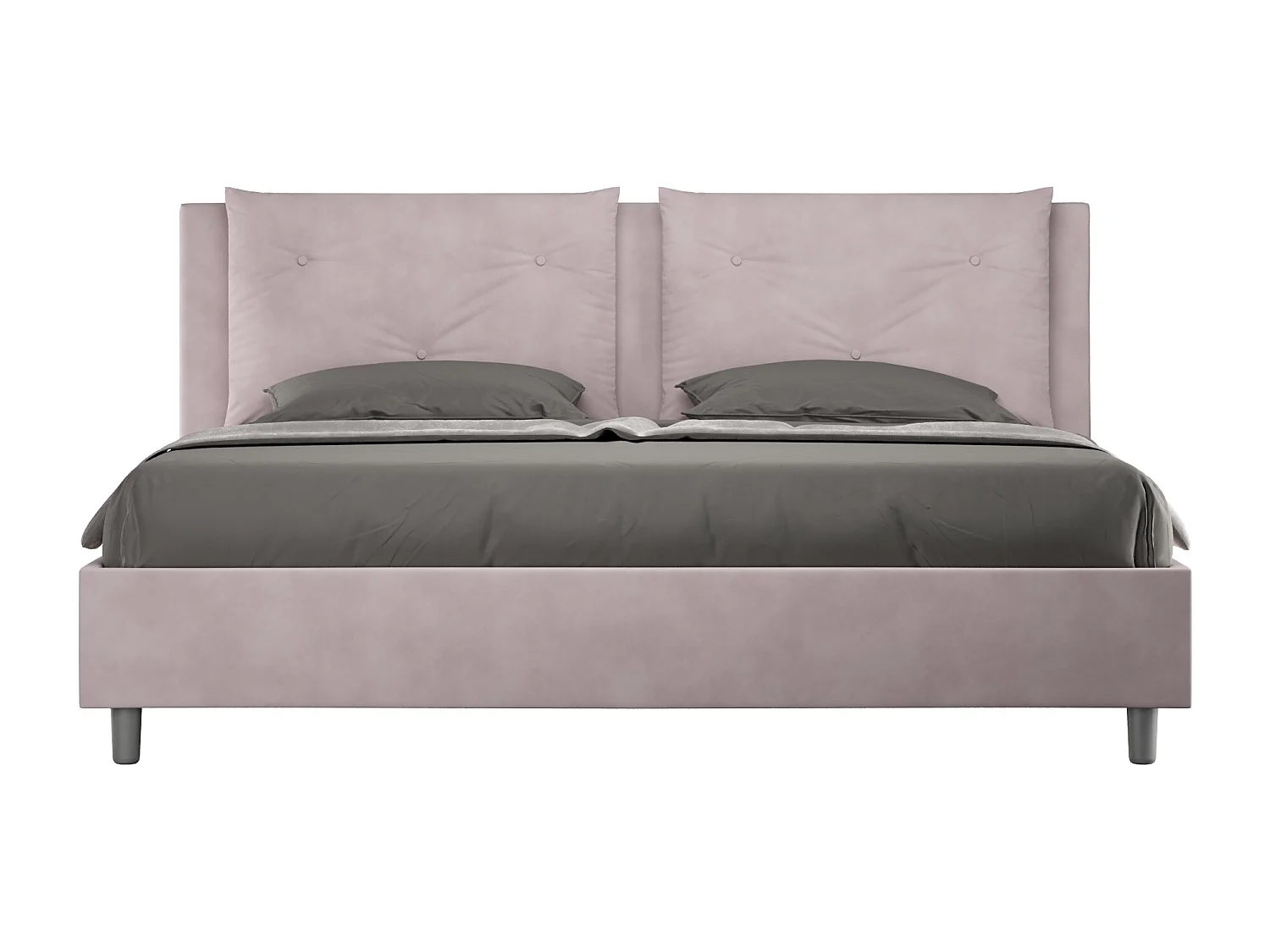 Letto matrimoniale king size contenitore imbottito 200x210 microfibra glicine Appia