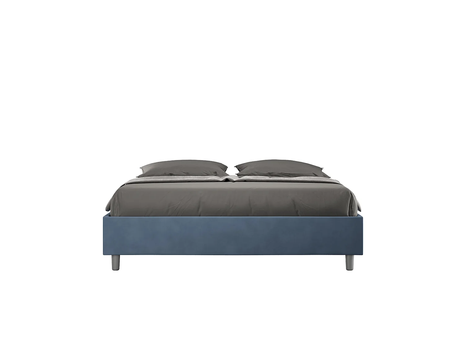 Gepolstertes Bett mit Bettkasten 160x190 mit Mikrofaserbezug Blau Azelia