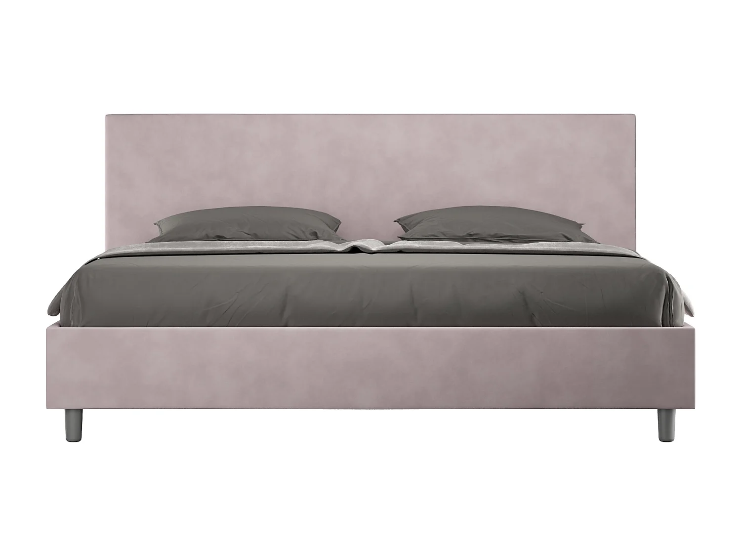 Lit king size coffre rembourré 200x200 microfibre lilas Adele