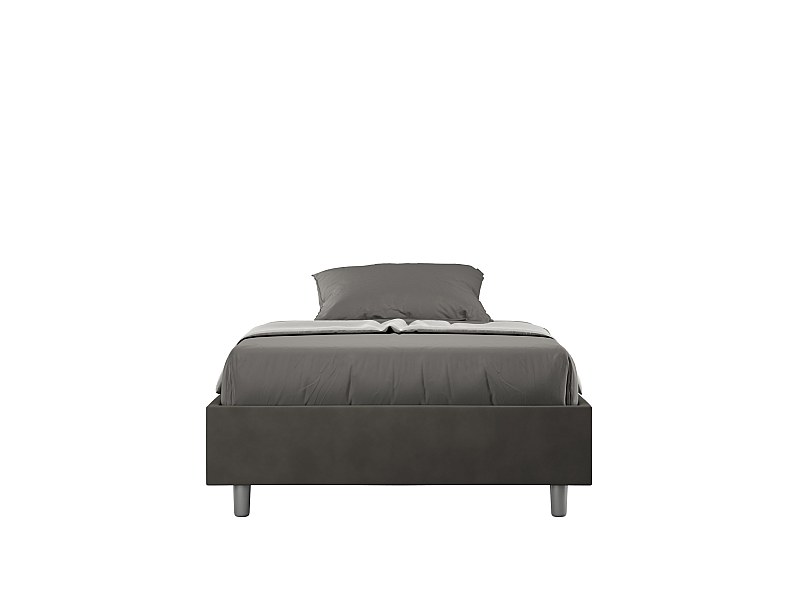 Cama de casal com arrumação estofada sem cabeceira 140x200 microfibra ...