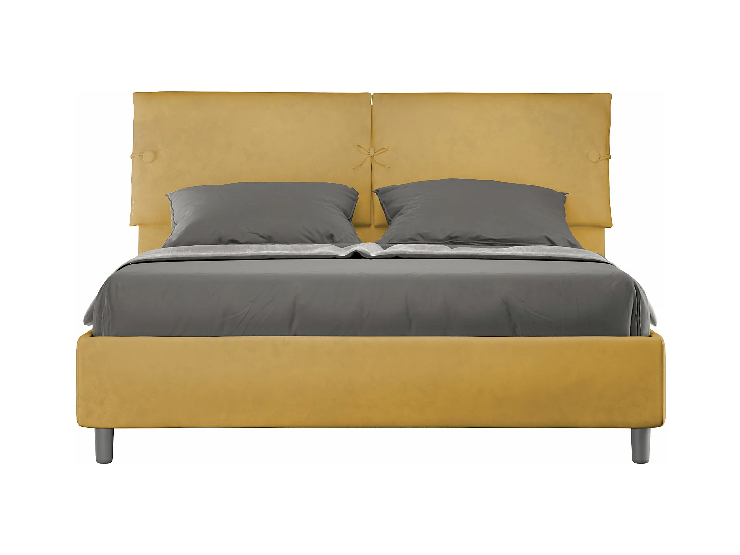 Lit coffre rembourré 160x210 microfibre ocre Sleeper