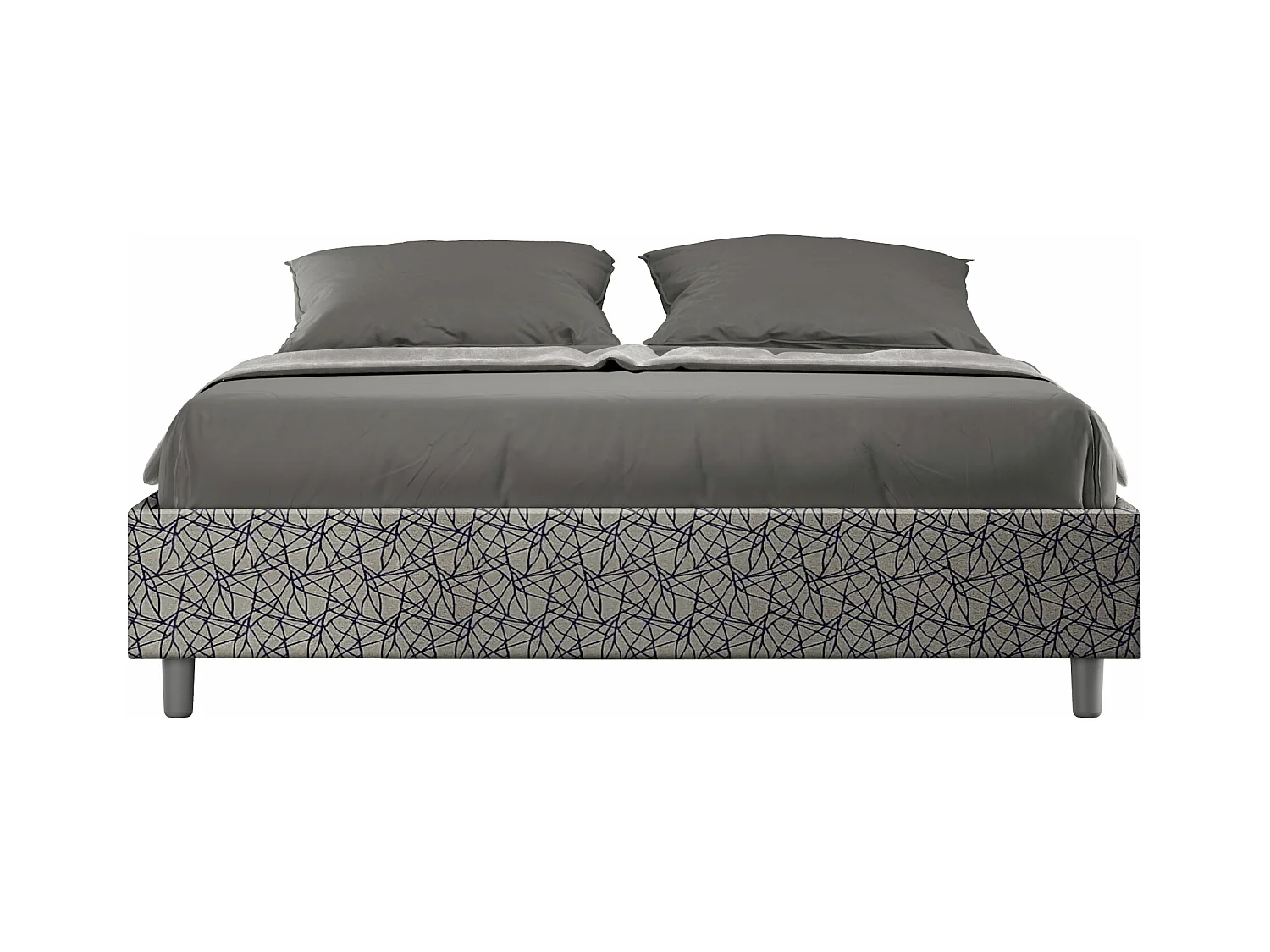 Lit coffre rembourré 160x210 tissu Era 09 bleu Azelia