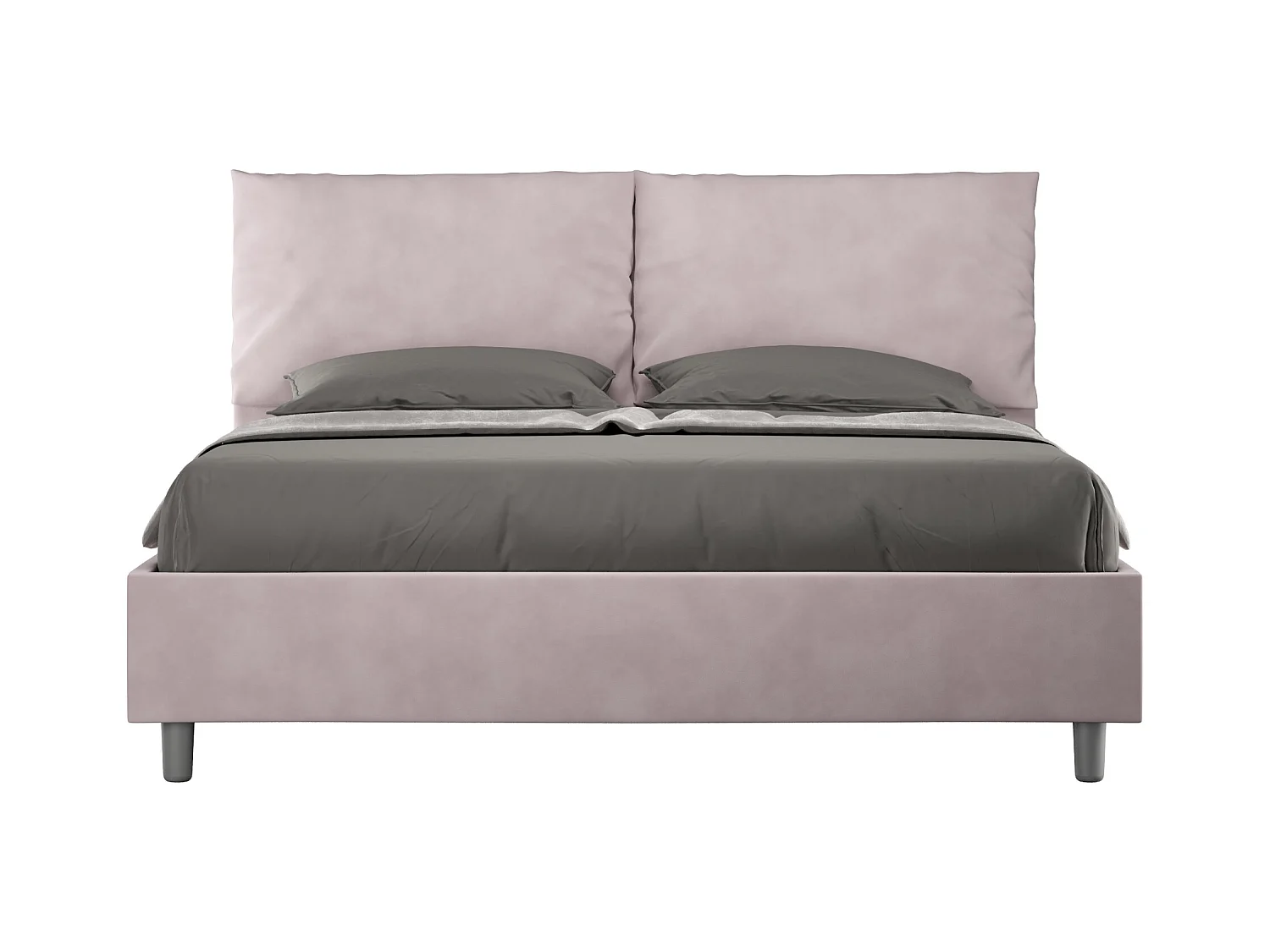 Lit coffre rembourré 160x200 microfibre lilas Antea