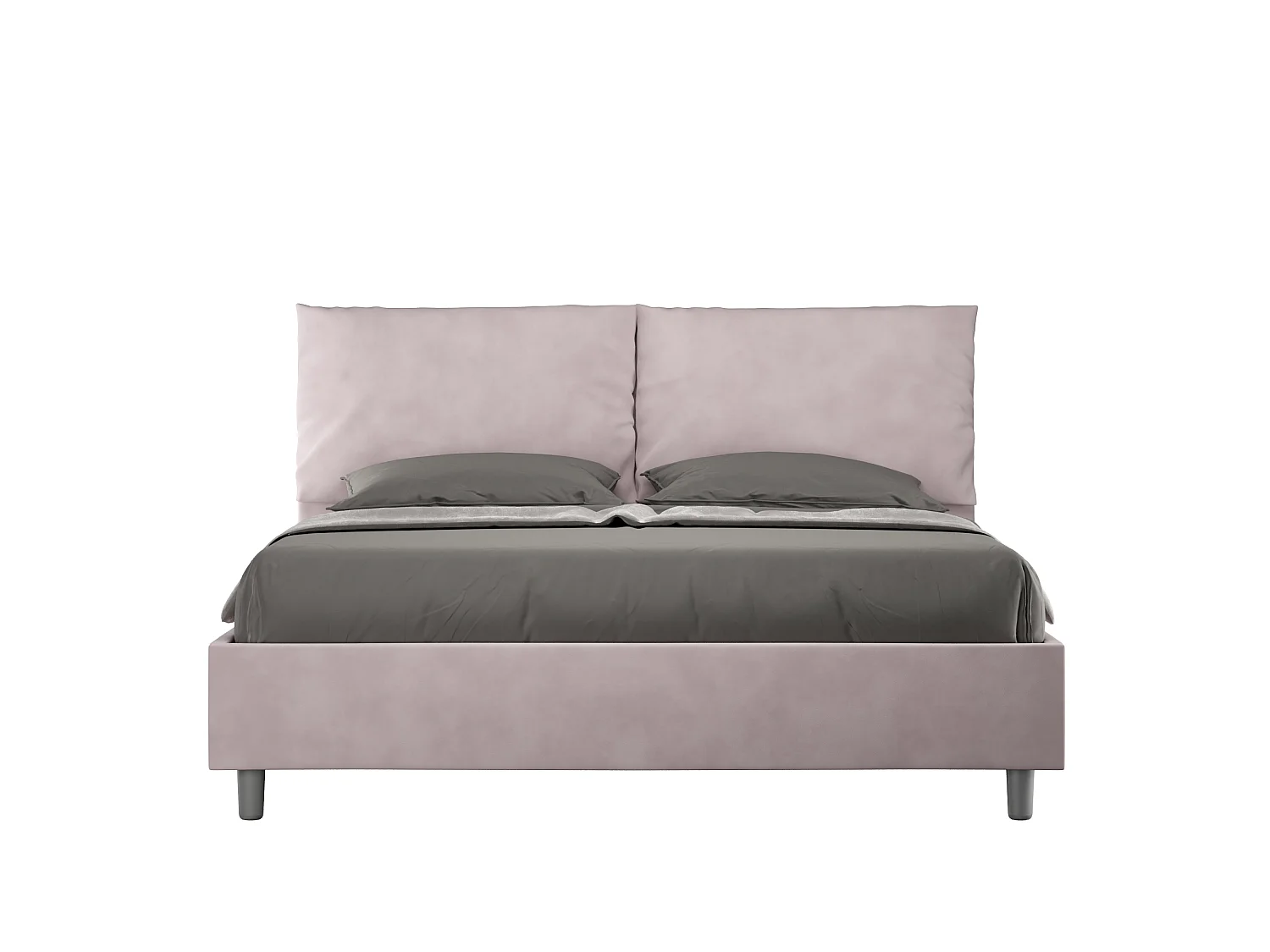 Gepolstertes Bett mit Bettkasten 160x200 mit Mikrofaserbezug Fliederfarbe Antea