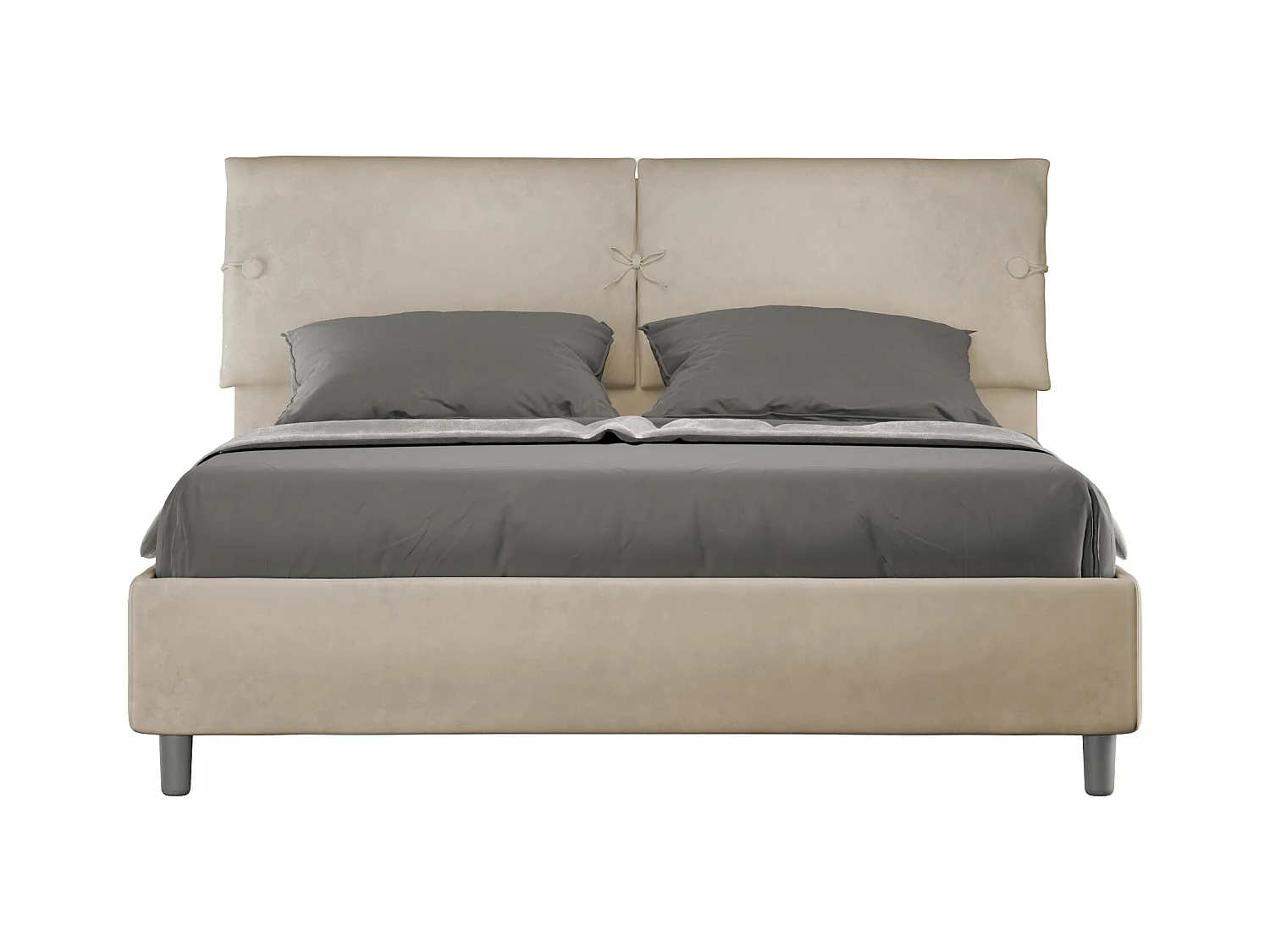Lit coffre rembourré 160x210 microfibre sable Sleeper