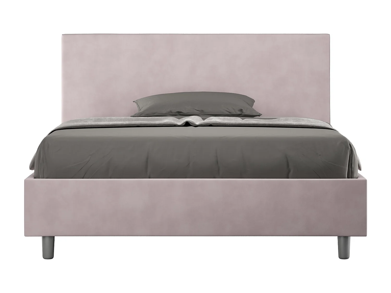 Lit double coffre rembourré 140x200 microfibre lilas Adele