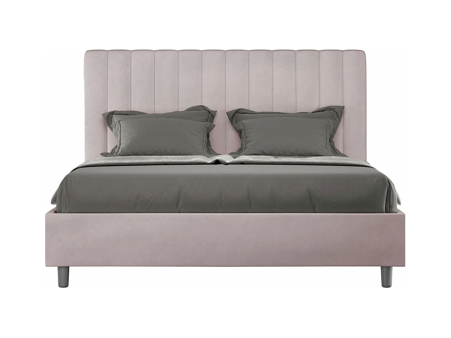 Lit coffre rembourré 160x210 microfibre lilas Agueda