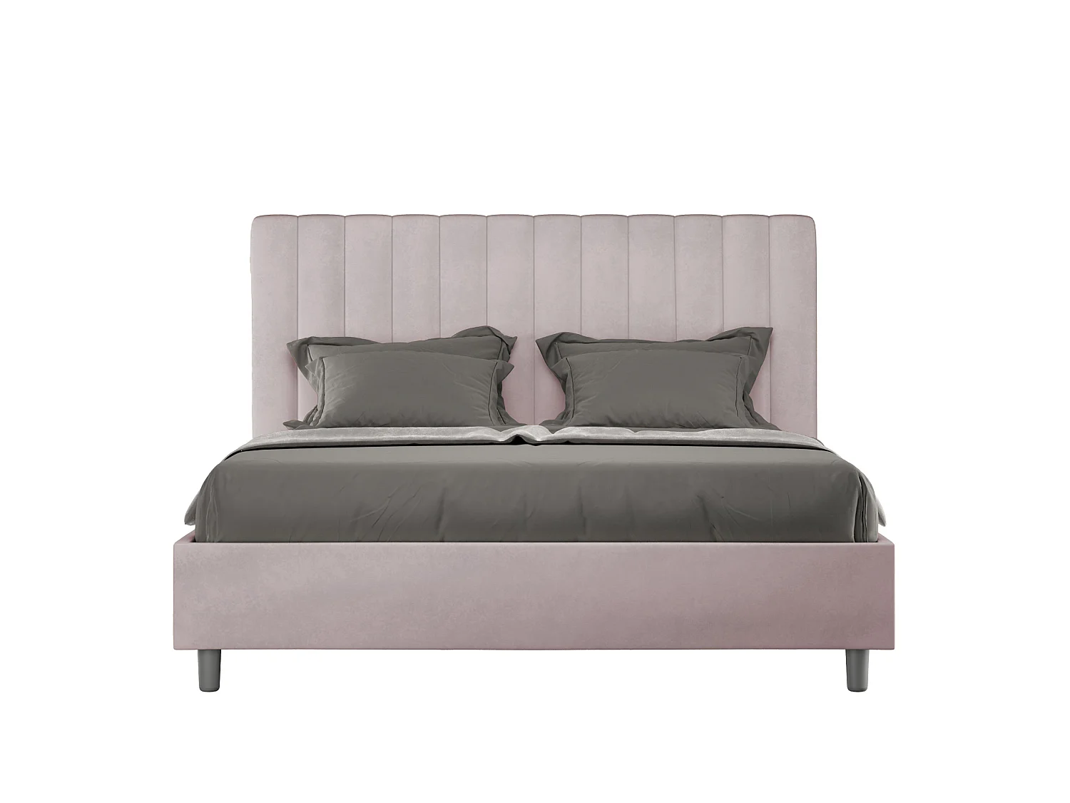 Lit coffre rembourré 160x210 microfibre lilas Agueda