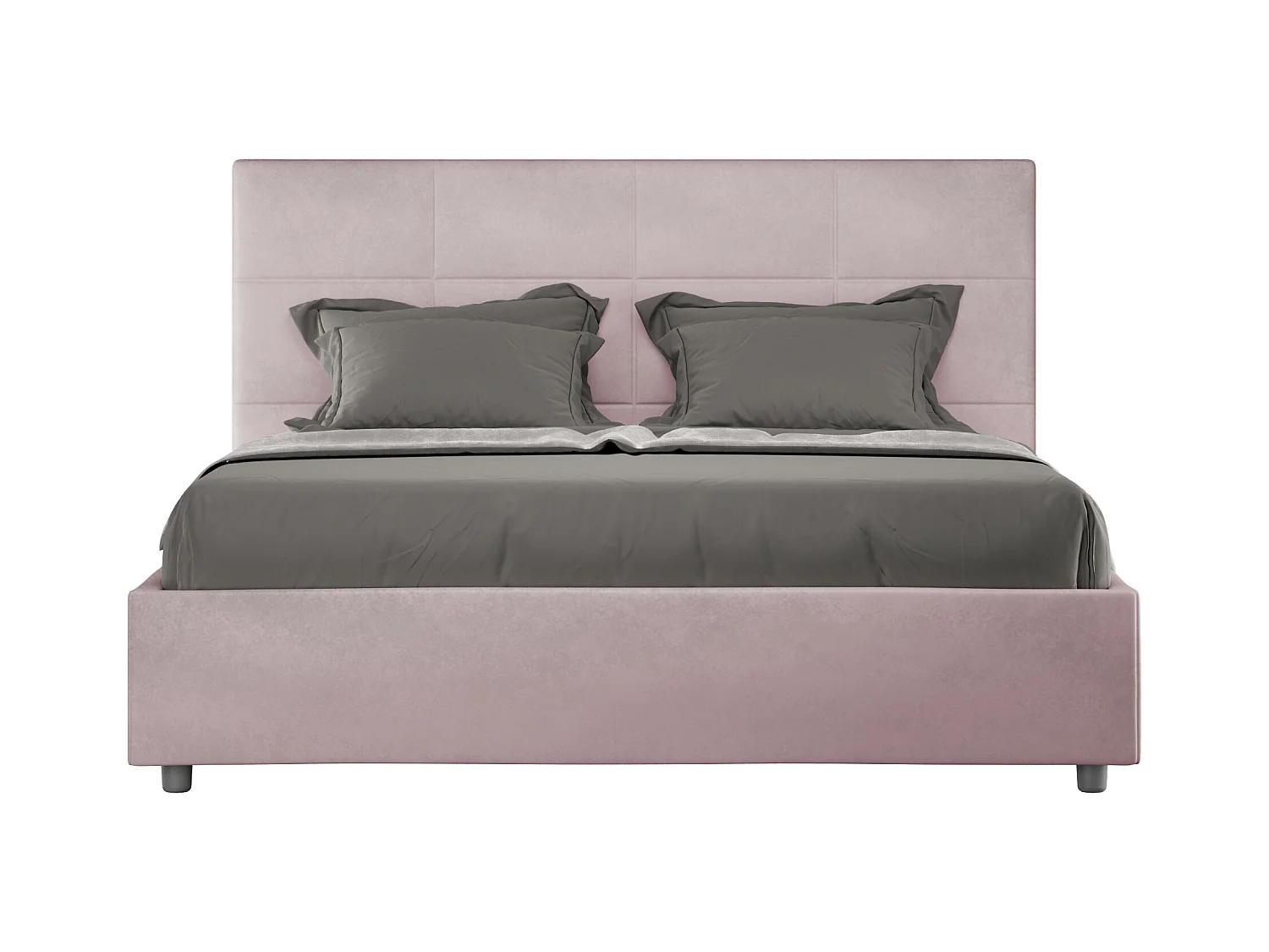 Lit coffre rembourré 160x210 microfibre lilas Mika