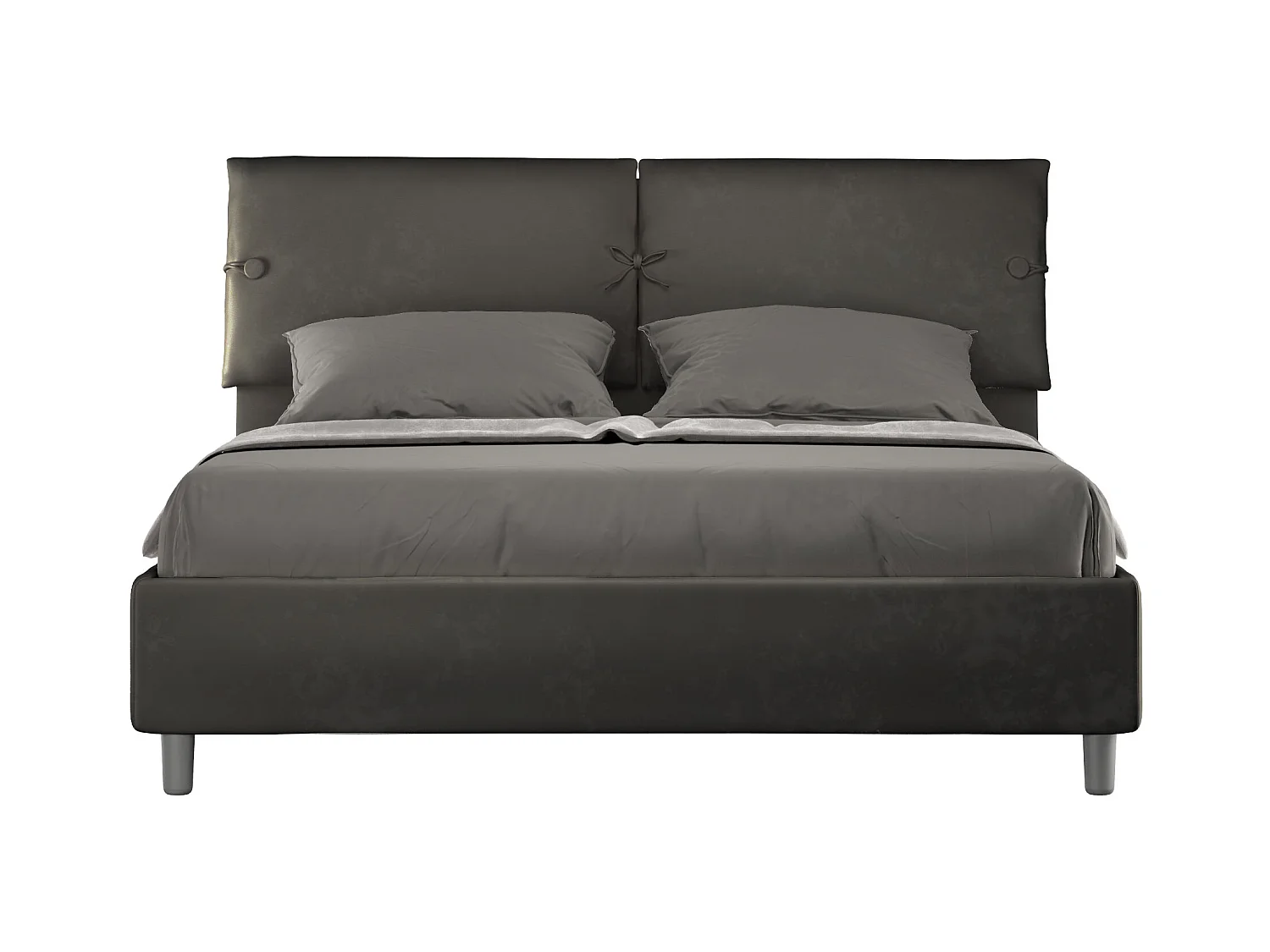 Lit coffre rembourré 160x210 microfibre gris Sleeper