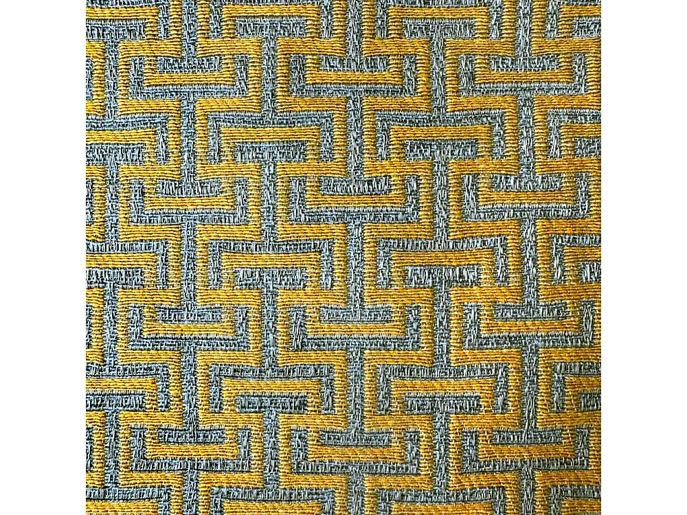 Lit coffre rembourré 160x210 tissu Labirinto 06 jaune Adele