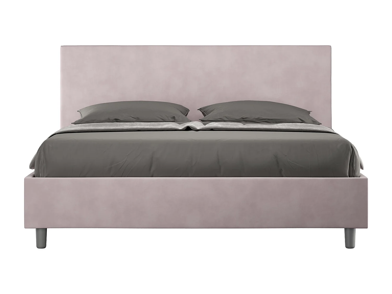 Lit coffre rembourré 160x210 microfibre lilas Adele