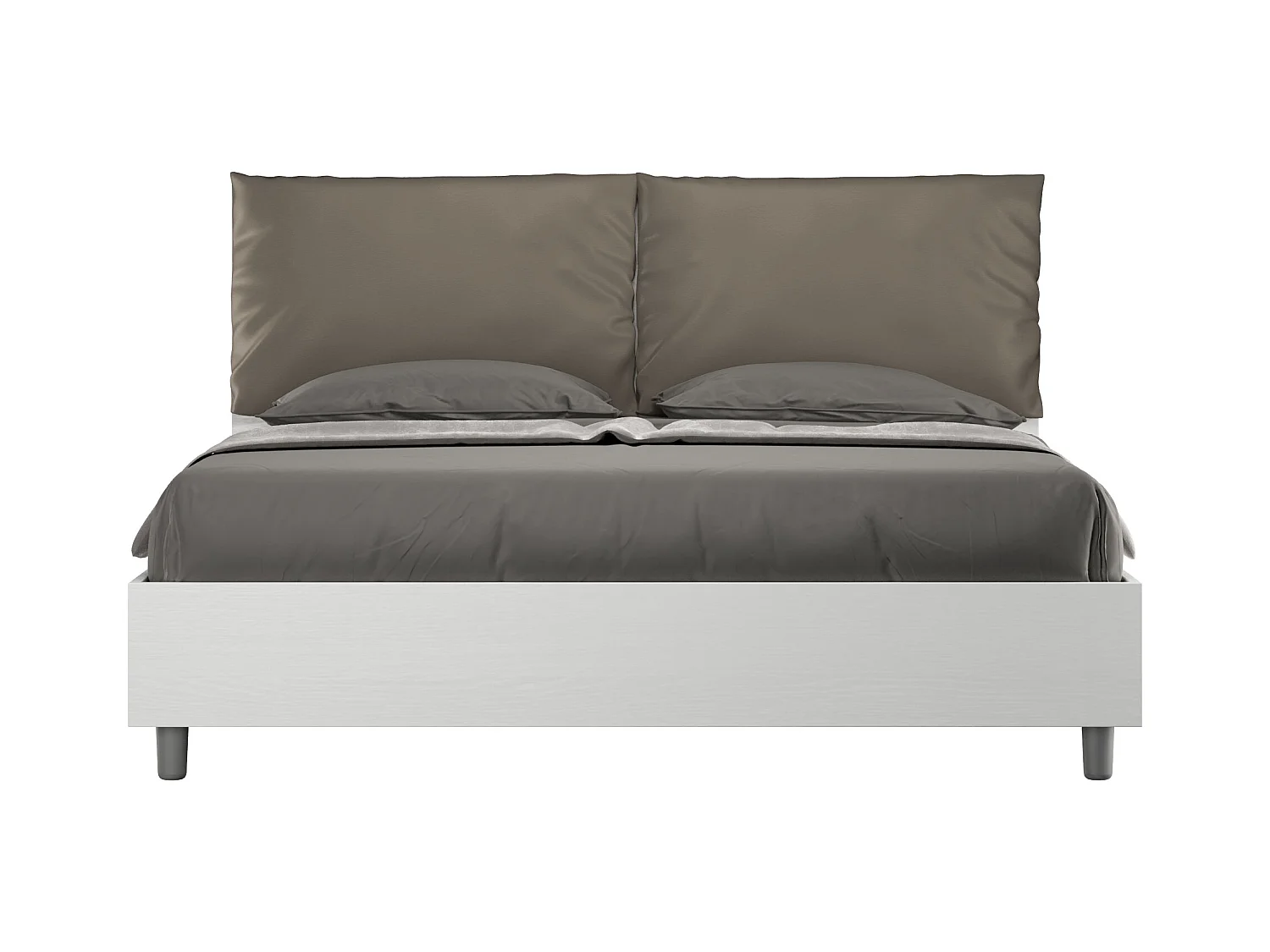 Lit coffre 160x200 avec coussins similicuir cappuccino Egos Antea