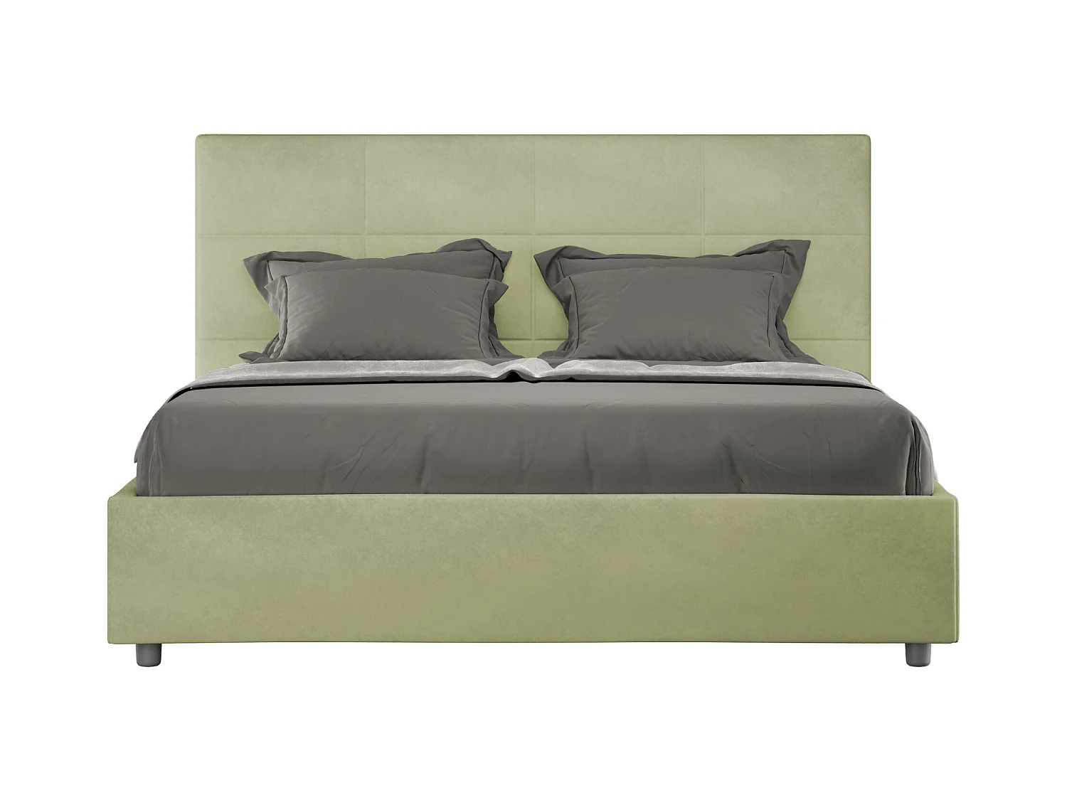 Lit coffre rembourré 160x210 microfibre vert Mika