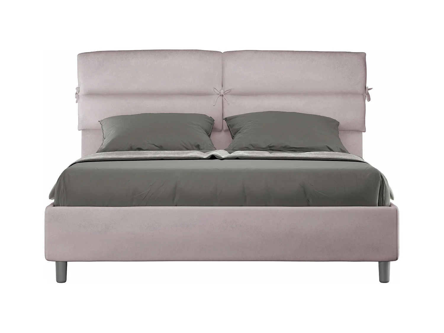 Lit coffre rembourré 160x210 microfibre lilas Nandy