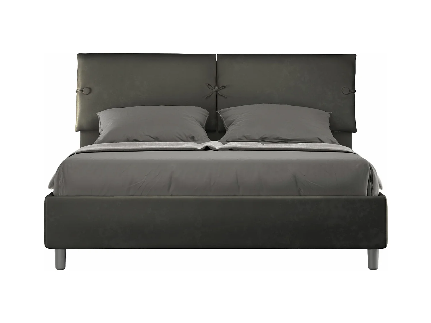 Lit coffre rembourré 160x200 microfibre gris Sleeper