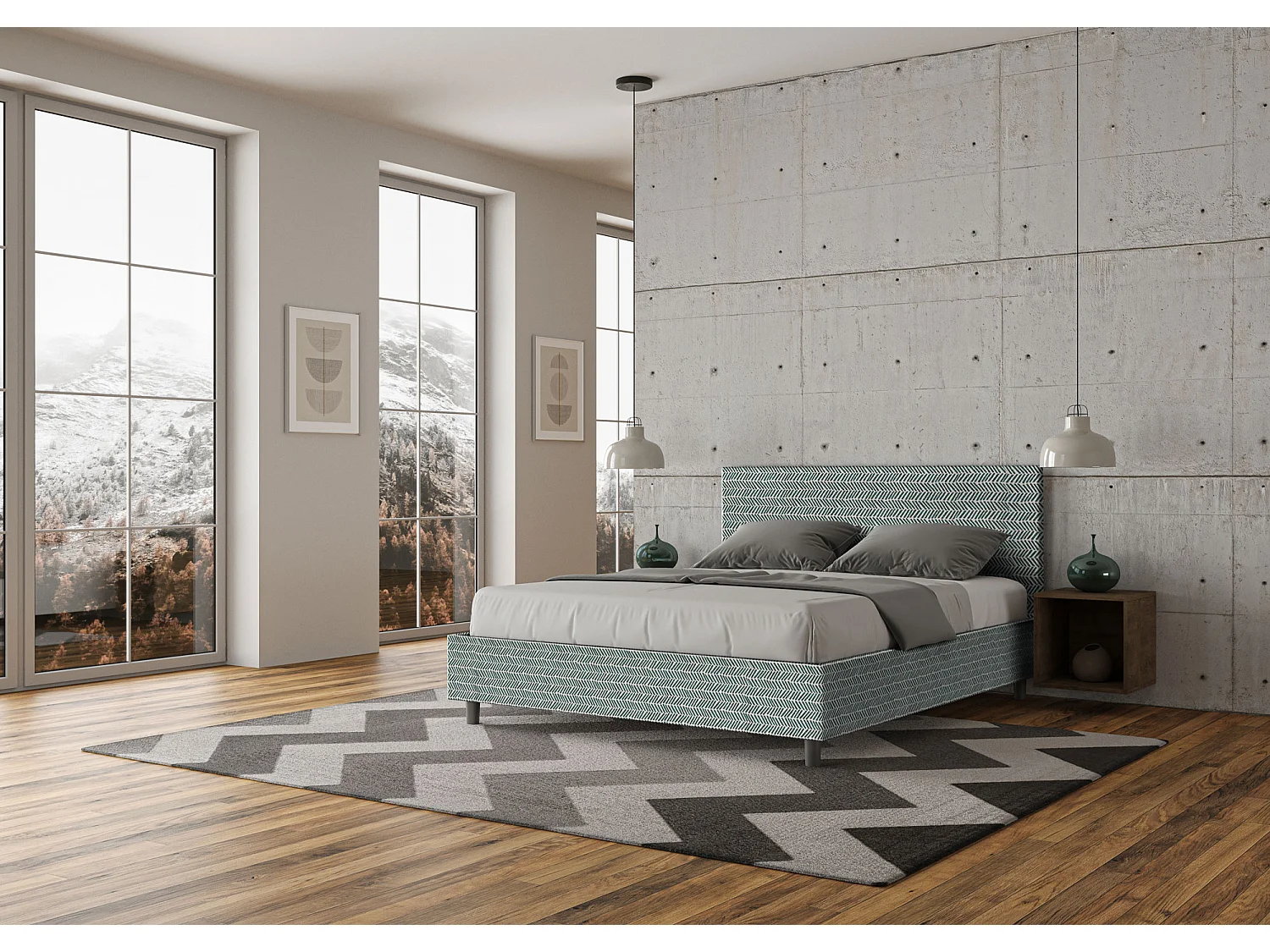 Gestoffeerd Bed 160x190 met opbergruimte stof Aragona 7 lichtblauw Adele