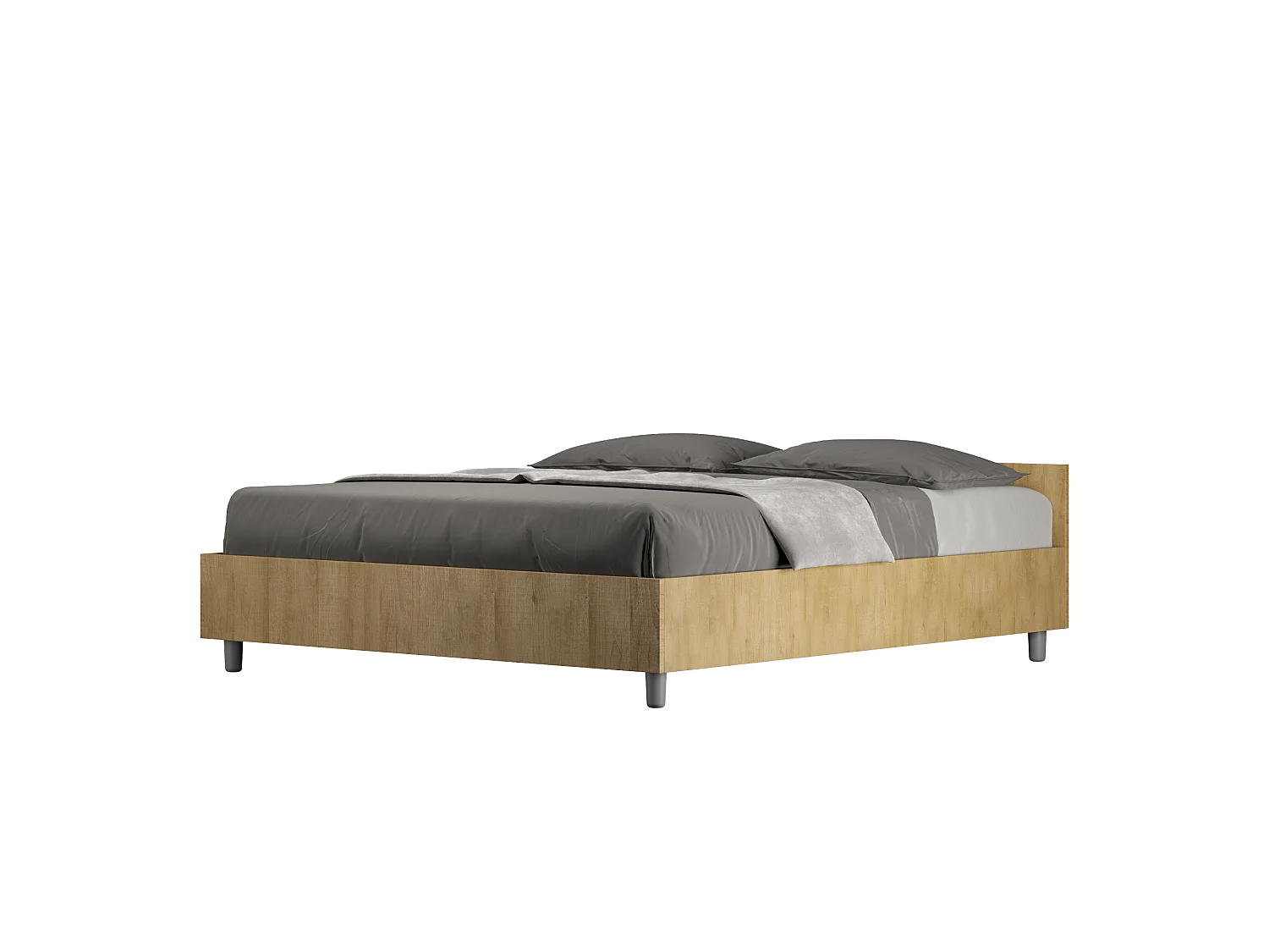 Lit coffre 160x200 chêne nature Nuamo