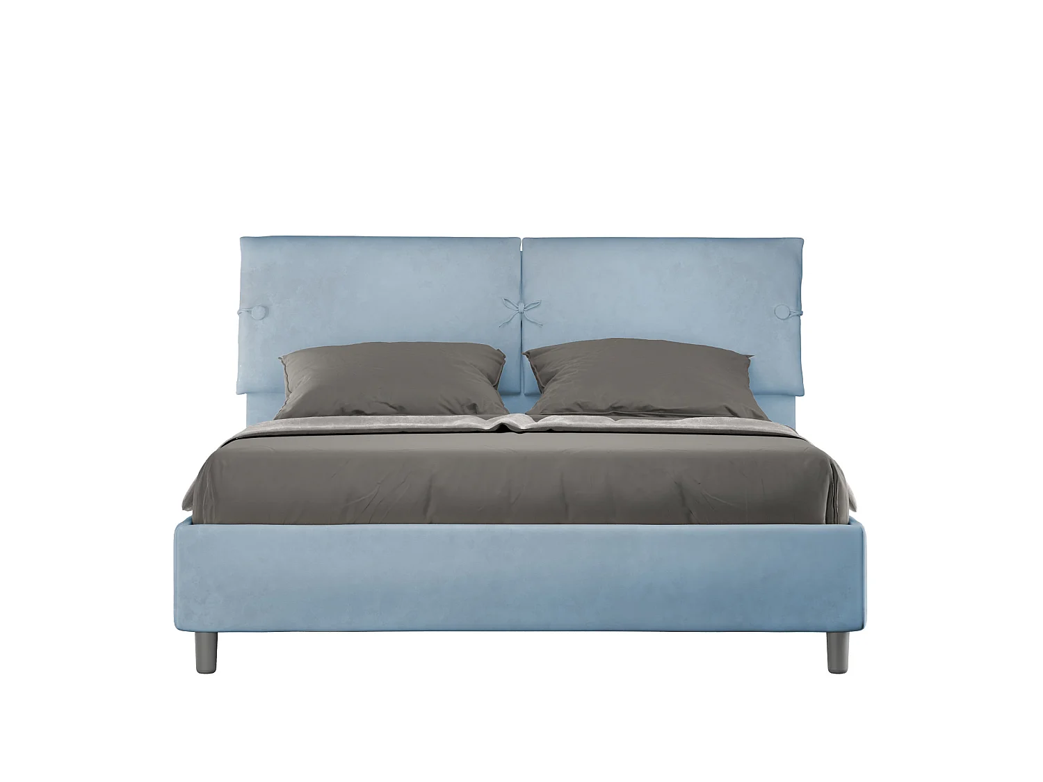 Gepolstertes Bett mit Bettkasten 160x190 mit Mikrofaserbezug Himmelblau Sleeper
